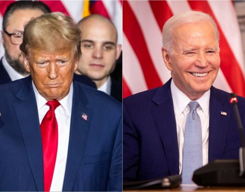 D. Trumpas priėmė J. Bideno iššūkį susigrumti per debatus